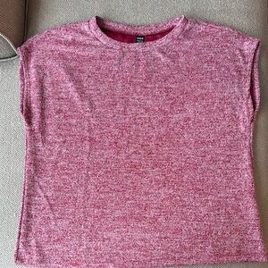 SHEIN Red Textured Relaxed T-Shirt